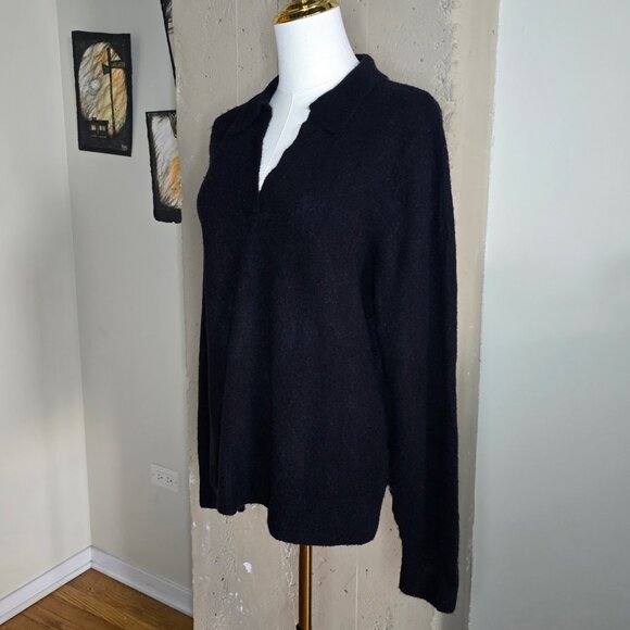 J. Crew Extra-Soft Black Polo Sweater Knit Top NWOT - Picture 3 of 10